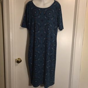 Turquoise tribal pattern Lularoe Julia dress XL